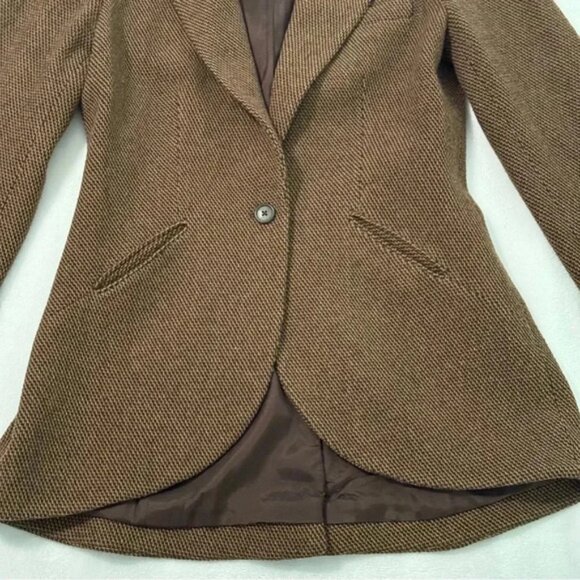 Lauren Ralph Lauren Wool Blend Herringbone Tweed Blazer Size 6 - Picture 3 of 13